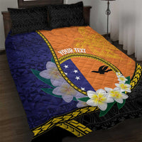 Personalised PNG Niu Ailan Quilt Bed Set Papua New Guinea Plumeria Melanesian Pattern - Polynesian Pride