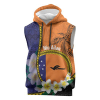 Personalised PNG Niu Ailan Sleeveless Hoodie Papua New Guinea Plumeria Melanesian Pattern - Polynesian Pride