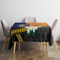 Personalised PNG Niu Ailan Tablecloth Papua New Guinea Plumeria Melanesian Pattern - Polynesian Pride