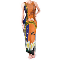 Personalised PNG Niu Ailan Tank Maxi Dress Papua New Guinea Plumeria Melanesian Pattern - Polynesian Pride