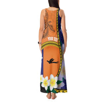Personalised PNG Niu Ailan Tank Maxi Dress Papua New Guinea Plumeria Melanesian Pattern - Polynesian Pride