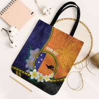 Personalised PNG Niu Ailan Tote Bag Papua New Guinea Plumeria Melanesian Pattern - Polynesian Pride