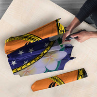 Personalised PNG Niu Ailan Umbrella Papua New Guinea Plumeria Melanesian Pattern - Polynesian Pride