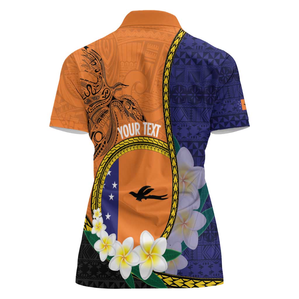 Personalised PNG Niu Ailan Women Polo Shirt Papua New Guinea Plumeria Melanesian Pattern - Polynesian Pride