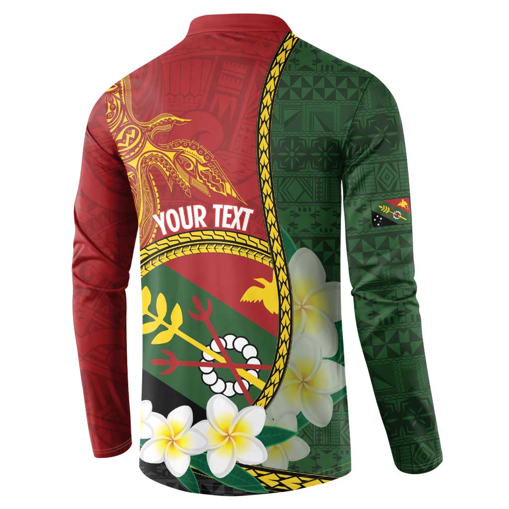 Personalised PNG Simbu Provins Button Sweatshirt Papua New Guinea Plumeria Melanesian Pattern - Polynesian Pride