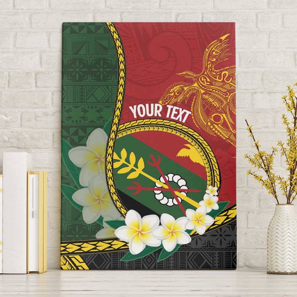 Personalised PNG Simbu Provins Canvas Wall Art Papua New Guinea Plumeria Melanesian Pattern - Polynesian Pride