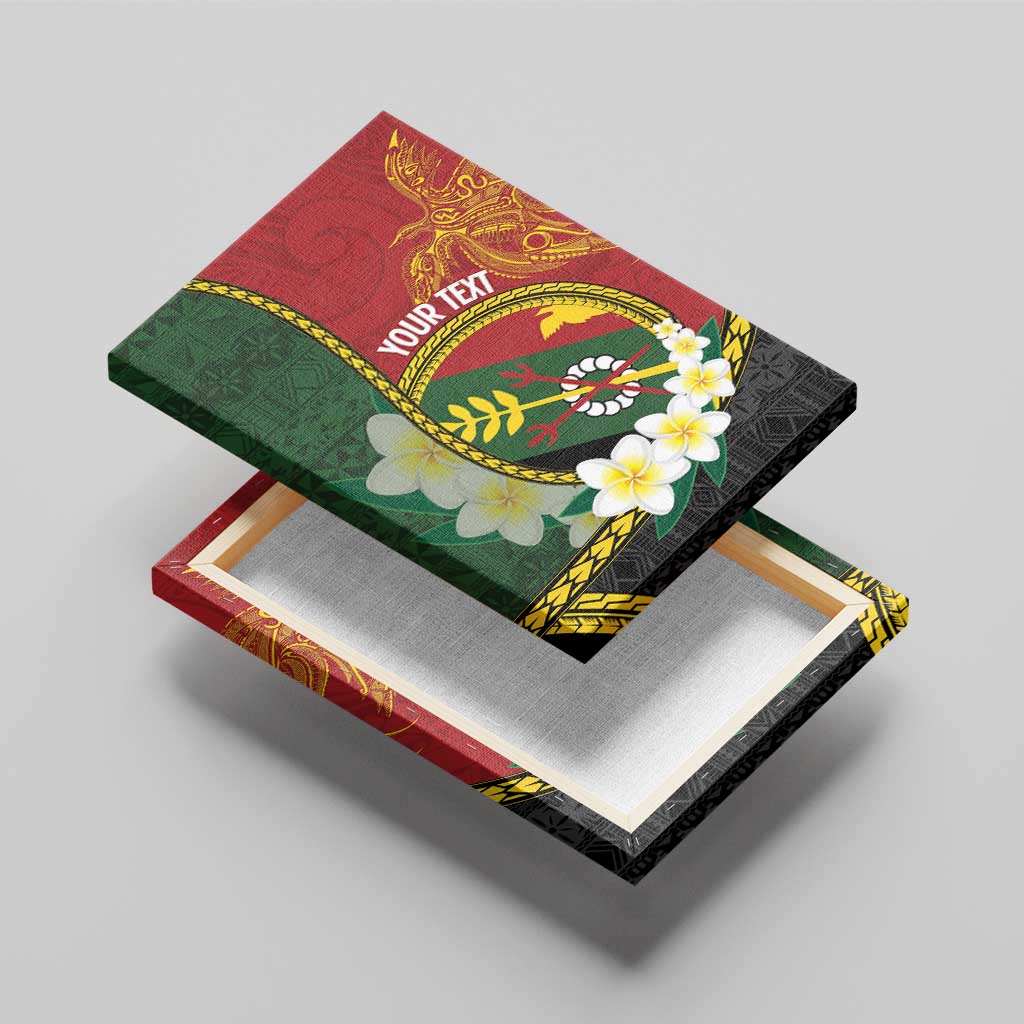 Personalised PNG Simbu Provins Canvas Wall Art Papua New Guinea Plumeria Melanesian Pattern - Polynesian Pride