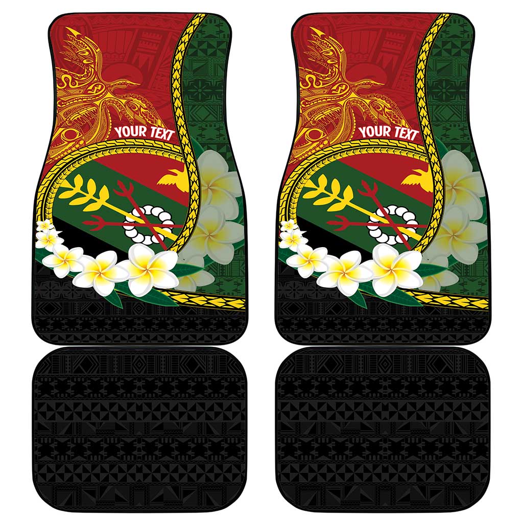 Personalised PNG Simbu Provins Car Mats Papua New Guinea Plumeria Melanesian Pattern - Polynesian Pride