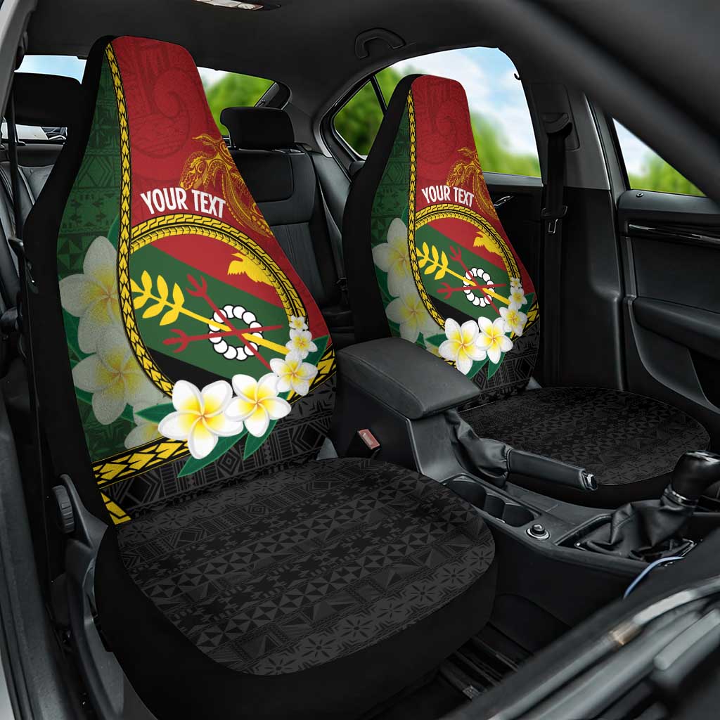 Personalised PNG Simbu Provins Car Seat Cover Papua New Guinea Plumeria Melanesian Pattern - Polynesian Pride