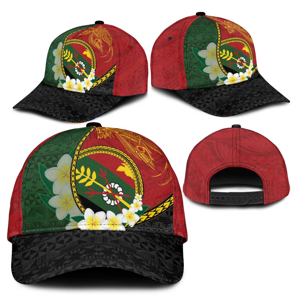 PNG Simbu Provins Classic Cap Papua New Guinea Plumeria Melanesian Pattern - Polynesian Pride