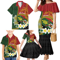 Personalised PNG Simbu Provins Family Matching Mermaid Dress and Hawaiian Shirt Papua New Guinea Plumeria Melanesian Pattern - Polynesian Pride