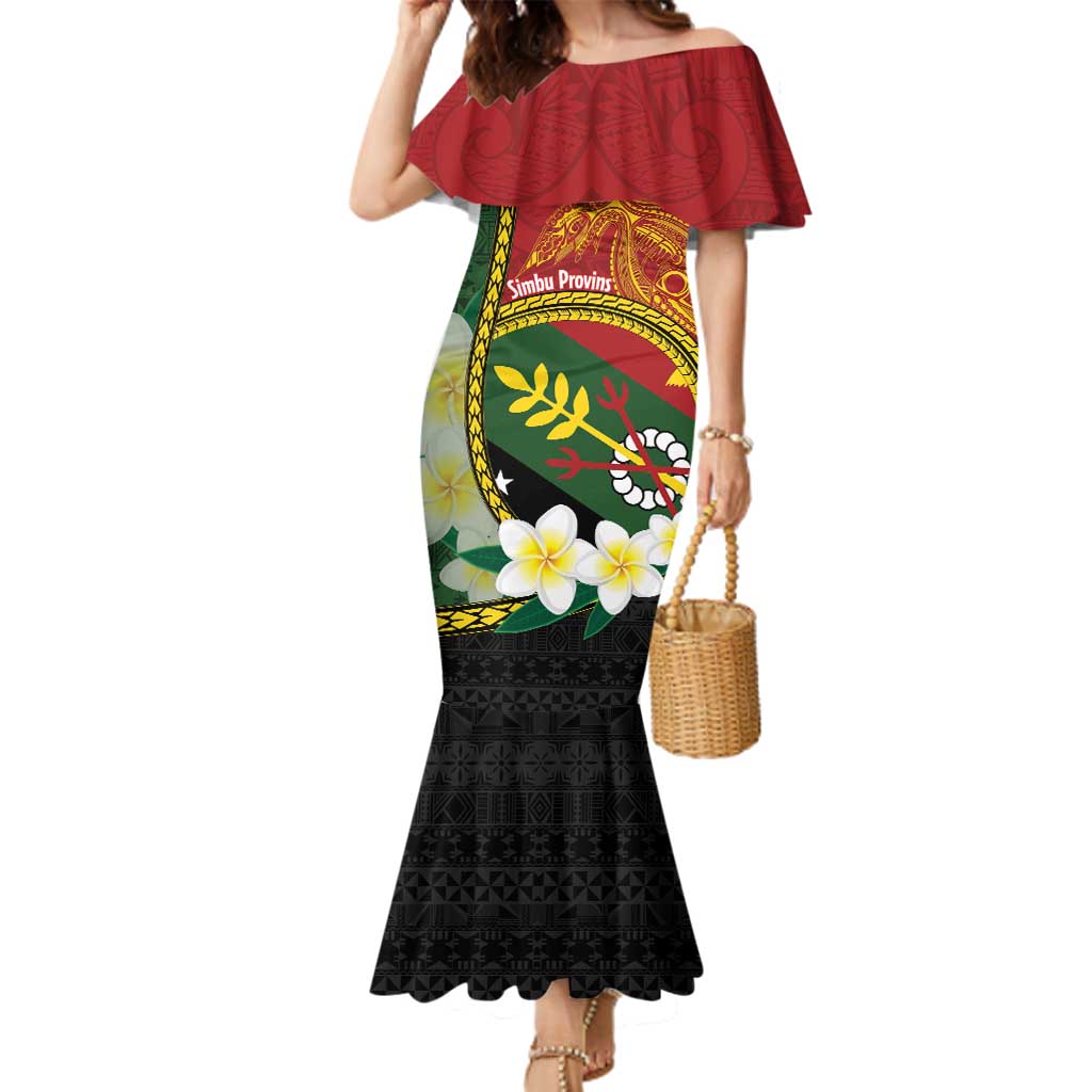 Personalised PNG Simbu Provins Family Matching Mermaid Dress and Hawaiian Shirt Papua New Guinea Plumeria Melanesian Pattern - Polynesian Pride