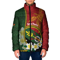 Personalised PNG Simbu Provins Padded Jacket Papua New Guinea Plumeria Melanesian Pattern - Polynesian Pride