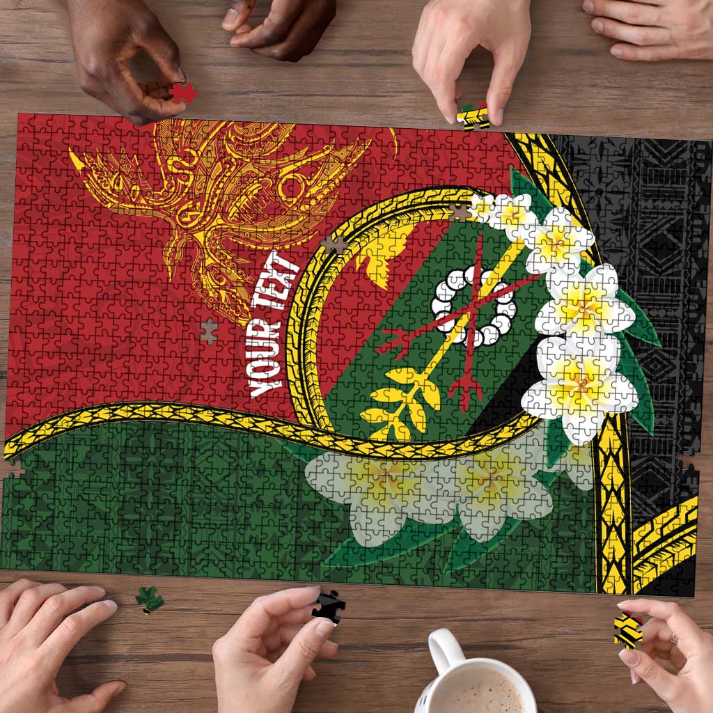 Personalised PNG Simbu Provins Puzzle Papua New Guinea Plumeria Melanesian Pattern - Polynesian Pride