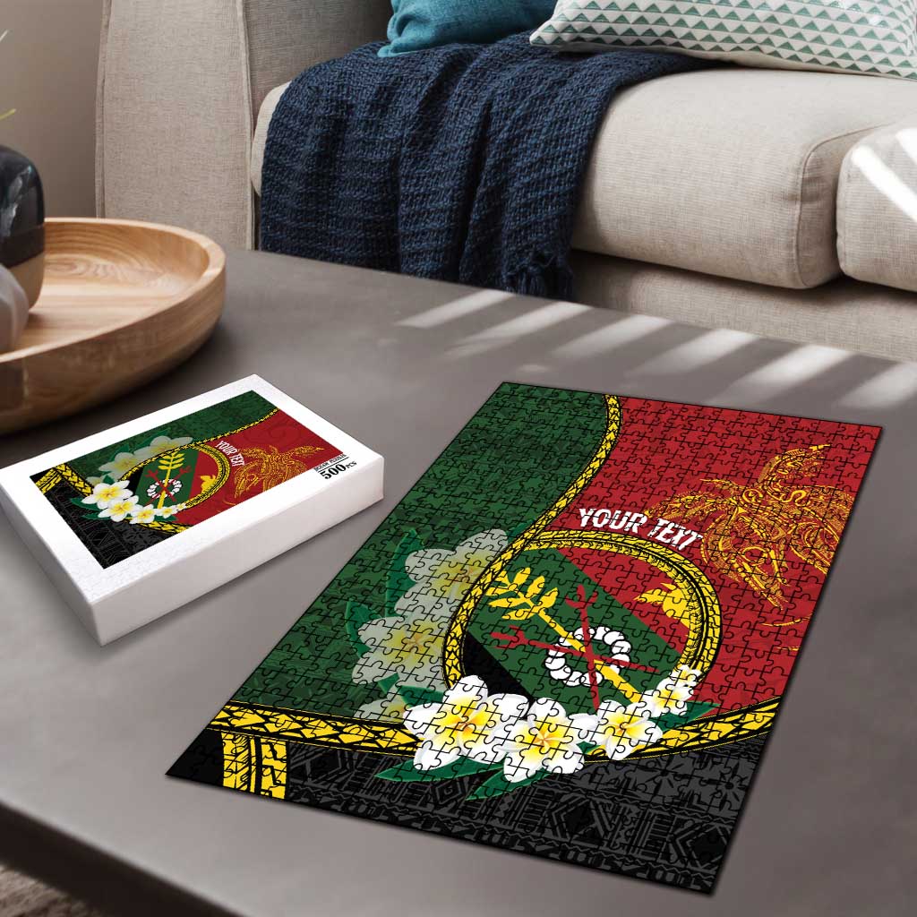 Personalised PNG Simbu Provins Puzzle Papua New Guinea Plumeria Melanesian Pattern - Polynesian Pride