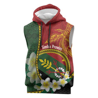 Personalised PNG Simbu Provins Sleeveless Hoodie Papua New Guinea Plumeria Melanesian Pattern - Polynesian Pride