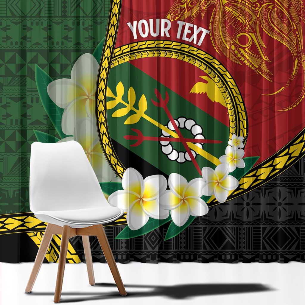 Personalised PNG Simbu Provins Window Curtain Papua New Guinea Plumeria Melanesian Pattern - Polynesian Pride