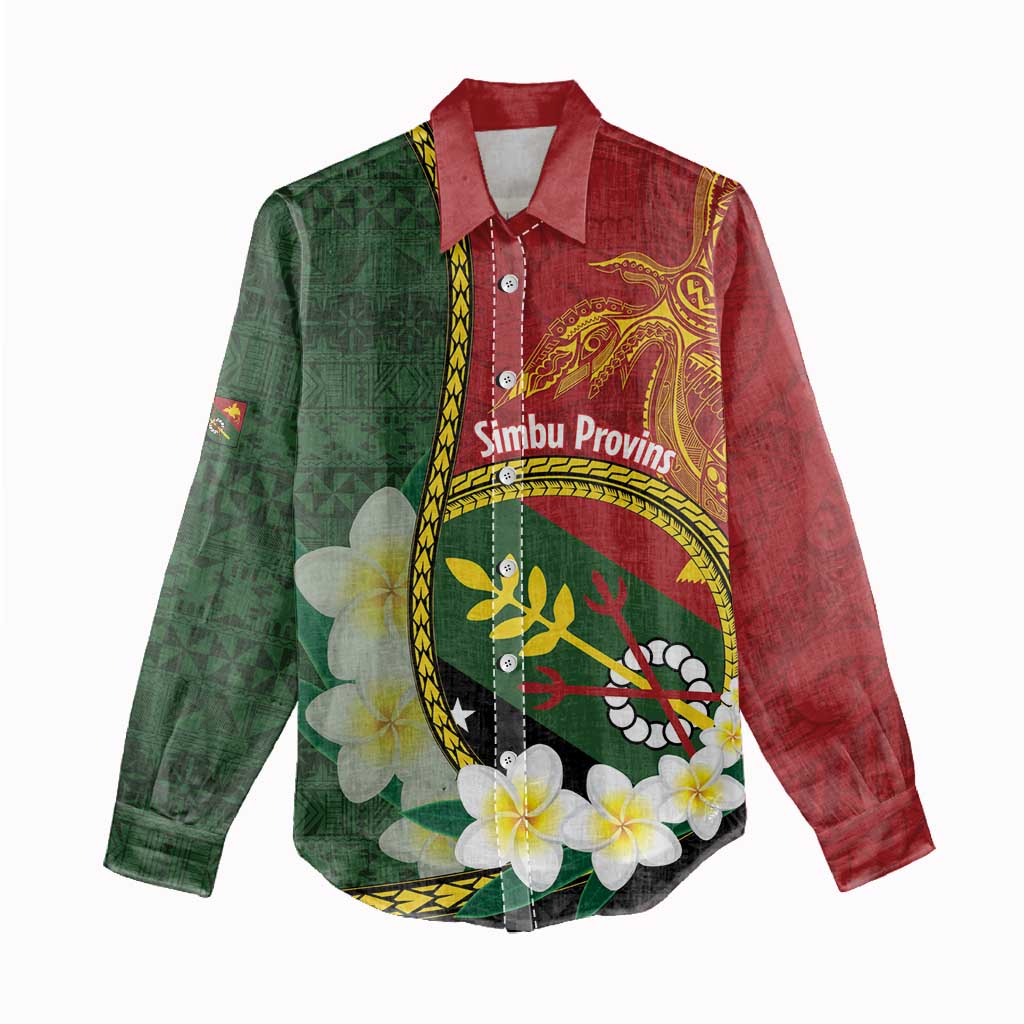 Personalised PNG Simbu Provins Women Casual Shirt Papua New Guinea Plumeria Melanesian Pattern - Polynesian Pride
