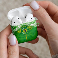 Cook Islands Manta Ray AirPods Case Kuki Airani Tattoo Green Color