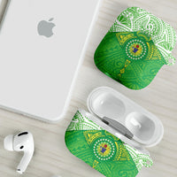 Cook Islands Manta Ray AirPods Case Kuki Airani Tattoo Green Color