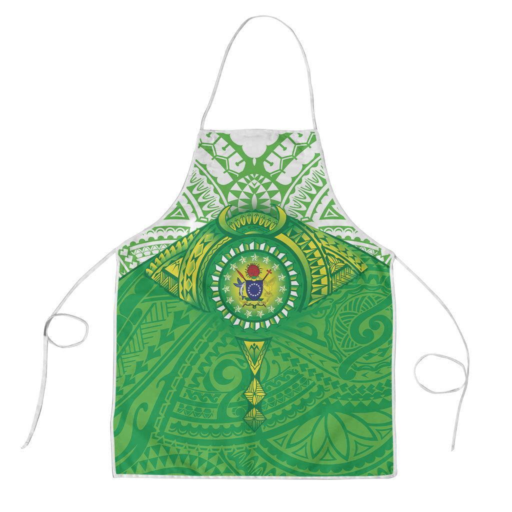 Cook Islands Manta Ray Apron Kuki Airani Tattoo Green Color LT14 Green - Polynesian Pride