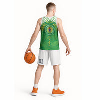 Cook Islands Manta Ray Basketball Jersey Kuki Airani Tattoo Green Color LT14 - Polynesian Pride