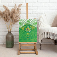 Cook Islands Manta Ray Canvas Wall Art Kuki Airani Tattoo Green Color