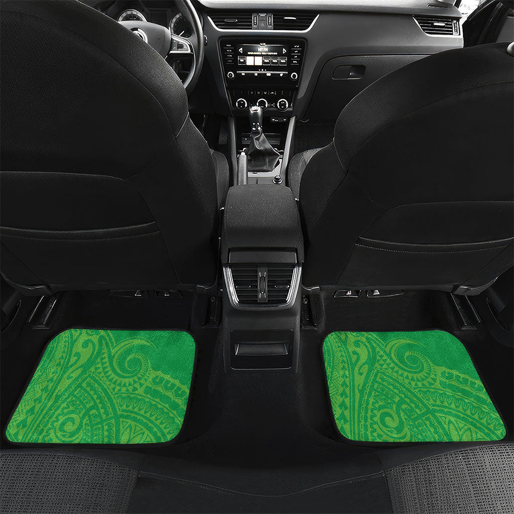 Cook Islands Manta Ray Car Mats Kuki Airani Tattoo Green Color