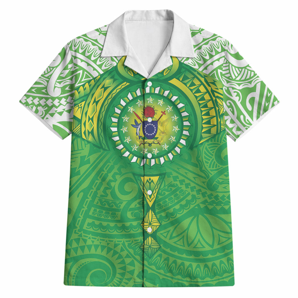 Cook Islands Manta Ray Hawaiian Shirt Kuki Airani Tattoo Green Color LT14 Green - Polynesian Pride