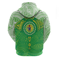 Cook Islands Manta Ray Hoodie Kuki Airani Tattoo Green Color