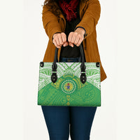 Cook Islands Manta Ray Leather Bag Kuki Airani Tattoo Green Color