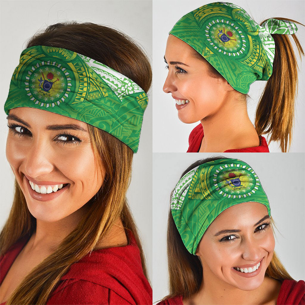 Cook Islands Manta Ray Neck Gaiter Kuki Airani Tattoo Green Color
