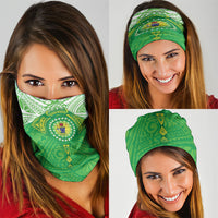 Cook Islands Manta Ray Neck Gaiter Kuki Airani Tattoo Green Color