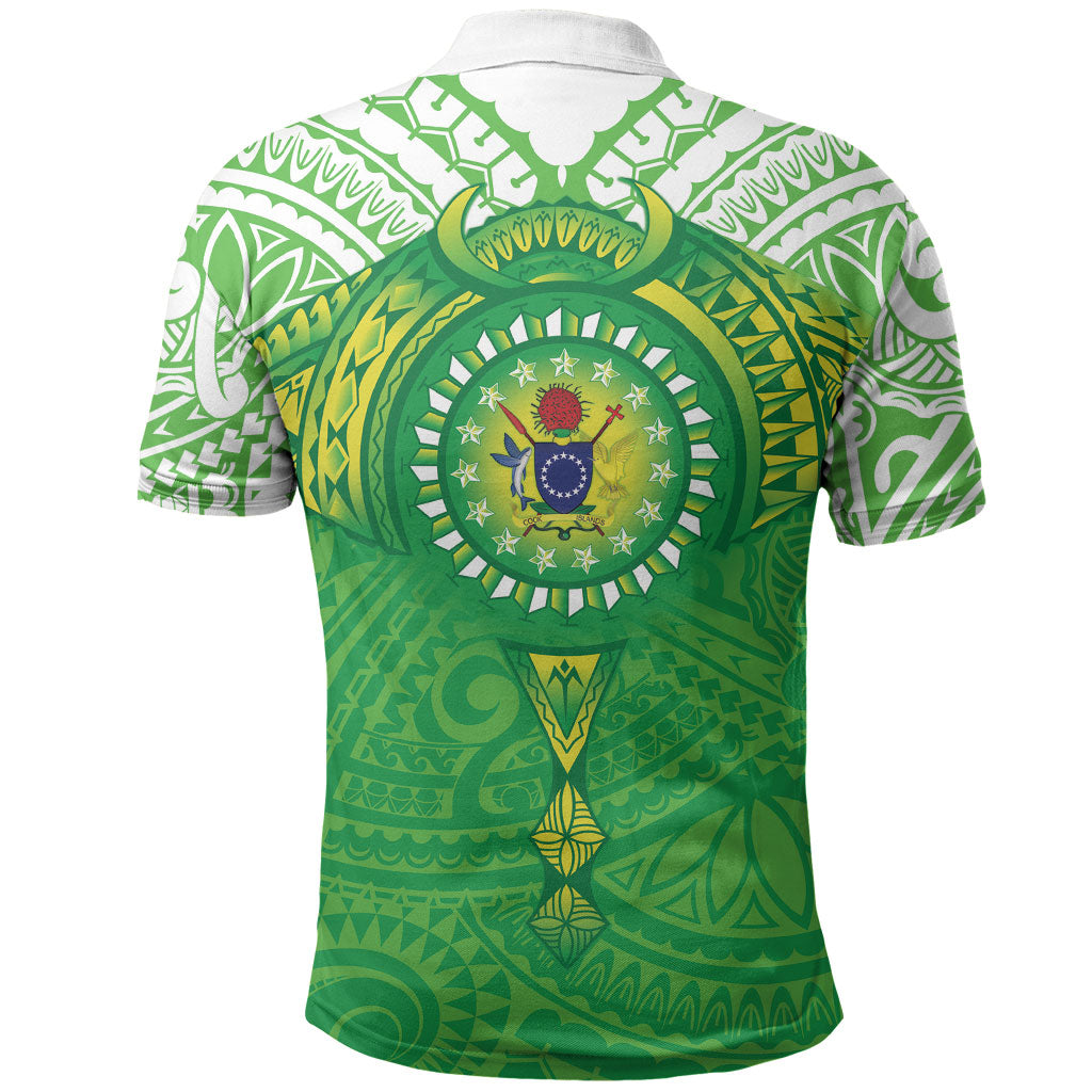 Cook Islands Manta Ray Polo Shirt Kuki Airani Tattoo Green Color