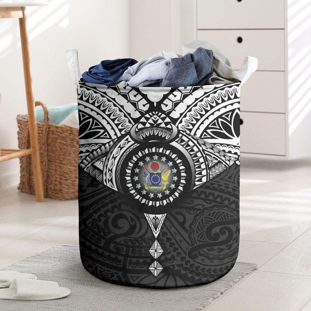 Cook Islands Manta Ray Laundry Basket Kuki Airani Tattoo Black Color LT14 Black - Polynesian Pride