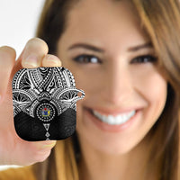 Cook Islands Manta Ray AirPods Case Kuki Airani Tattoo Black Color