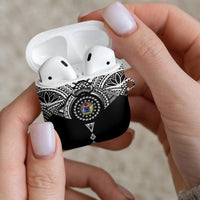 Cook Islands Manta Ray AirPods Case Kuki Airani Tattoo Black Color