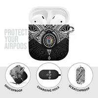 Cook Islands Manta Ray AirPods Case Kuki Airani Tattoo Black Color