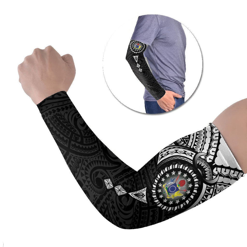 Cook Islands Manta Ray Arm Sleeves Kuki Airani Tattoo Black Color LT14 Set of 2 Black - Polynesian Pride