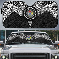 Cook Islands Manta Ray Auto Sun Shade Kuki Airani Tattoo Black Color