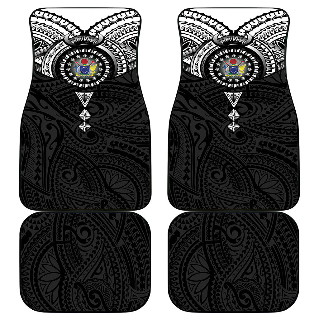 Cook Islands Manta Ray Car Mats Kuki Airani Tattoo Black Color