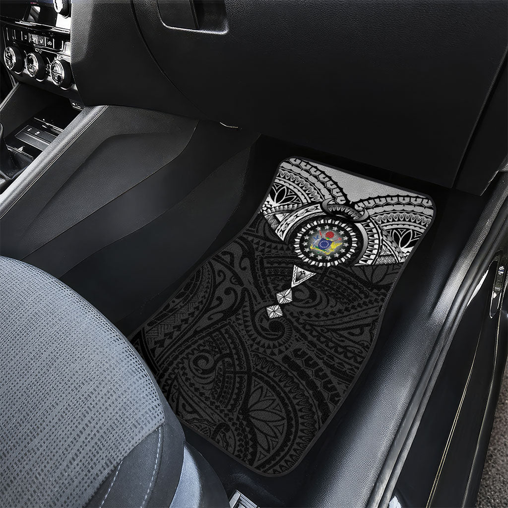 Cook Islands Manta Ray Car Mats Kuki Airani Tattoo Black Color