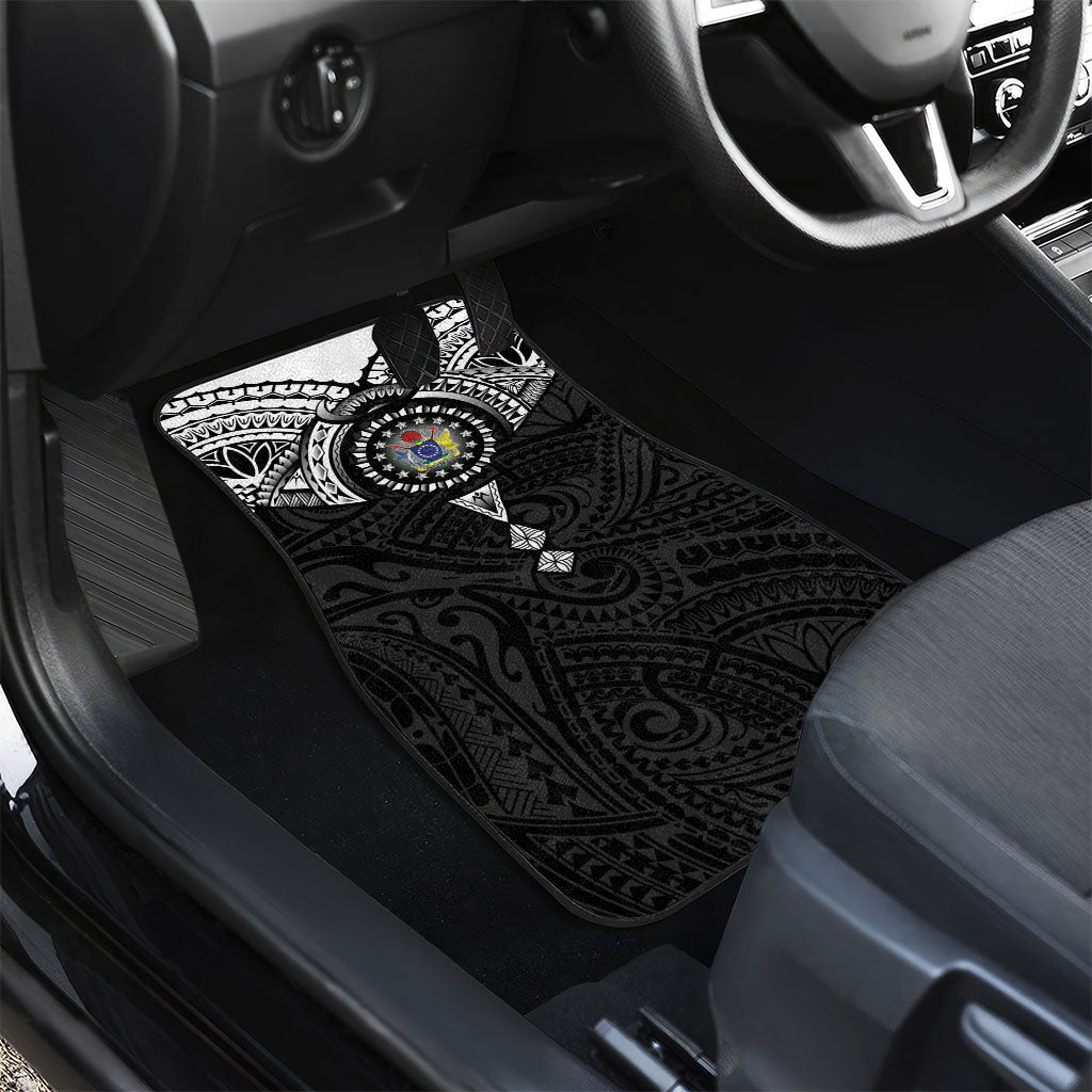 Cook Islands Manta Ray Car Mats Kuki Airani Tattoo Black Color