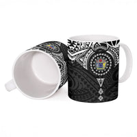 Cook Islands Manta Ray Ceramic Mug Kuki Airani Tattoo Black Color