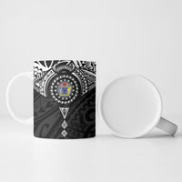 Cook Islands Manta Ray Ceramic Mug Kuki Airani Tattoo Black Color