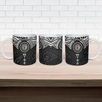 Cook Islands Manta Ray Ceramic Mug Kuki Airani Tattoo Black Color