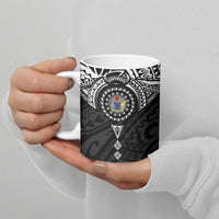 Cook Islands Manta Ray Ceramic Mug Kuki Airani Tattoo Black Color