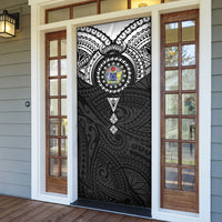 Cook Islands Manta Ray Door Cover Kuki Airani Tattoo Black Color