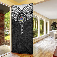 Cook Islands Manta Ray Door Cover Kuki Airani Tattoo Black Color