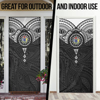 Cook Islands Manta Ray Door Cover Kuki Airani Tattoo Black Color